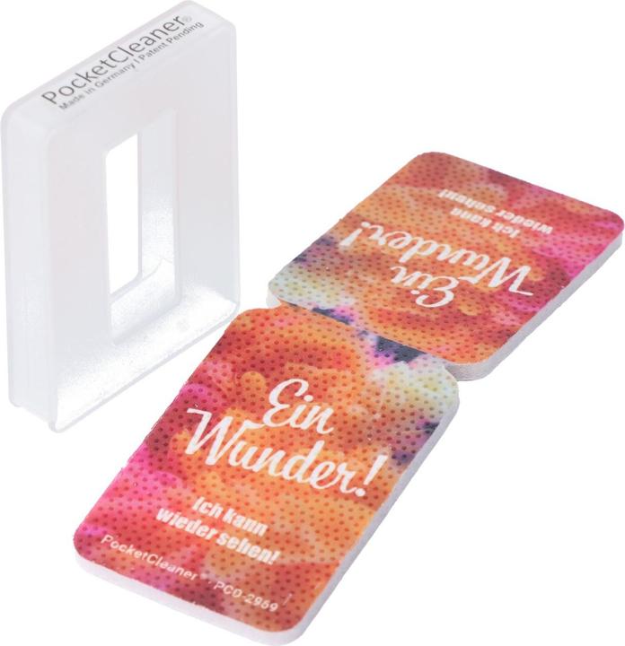 Actual product image Wedo PocketCleaner glasses cleaning cloth, smartphone or tablet cleaning cloth in plastic case