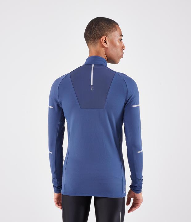 Actual product image Kiprun Men's long-sleeved running shirt with zip - Run 900 warm blue (XXL)