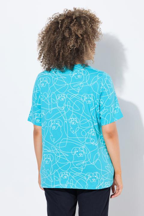 Produktbild Ulla Popken T-Shirt, Tiermuster, Classic, V-Ausschnitt, Halbarm (46, 48)