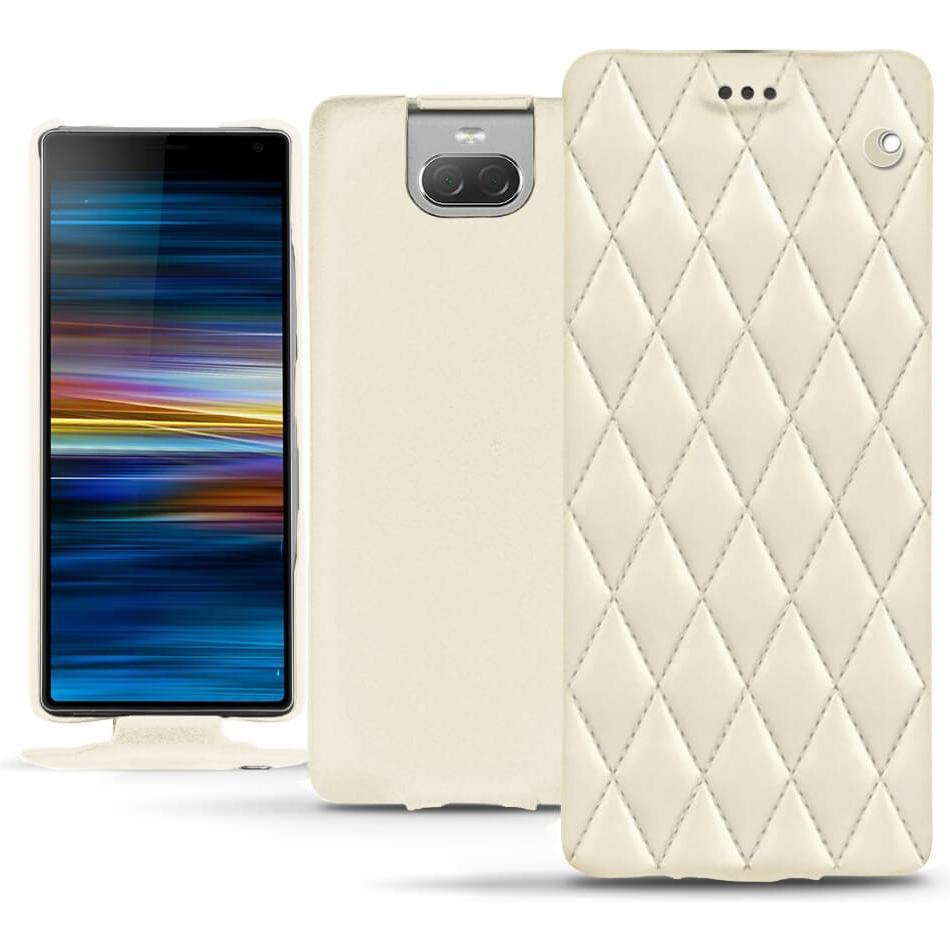 Noreve Lederschutzhülle vertikal (Sony Xperia 10 Plus), Smartphone Hülle, Weiss