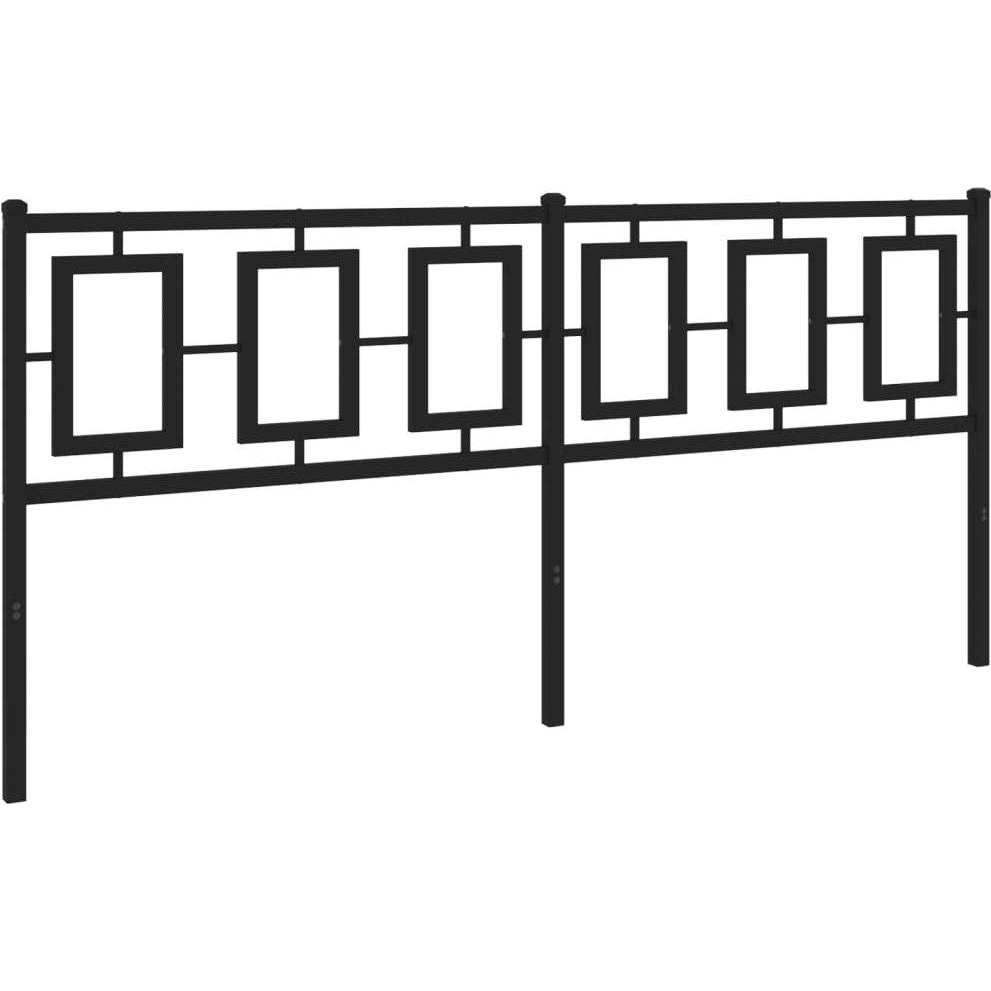 VidaXL, Bett Zubehör, Kopfteil Bettkopfteil Metallkopfteil Metallbeine Metall Schwarz 193cm (198 x 3 x 91 cm)