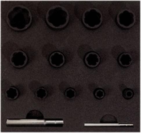 Immagine prodotto KS Tools Set di bussole con profilo a spirale da 1/4"+1/2", 15 pezzi. (1/4", 1/2")