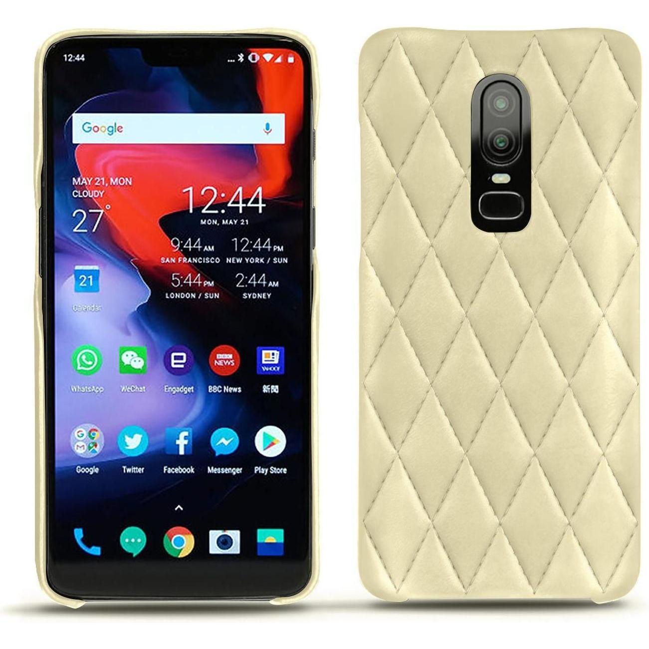 Noreve Lederschutzhülle (OnePlus 6), Smartphone Hülle, Beige