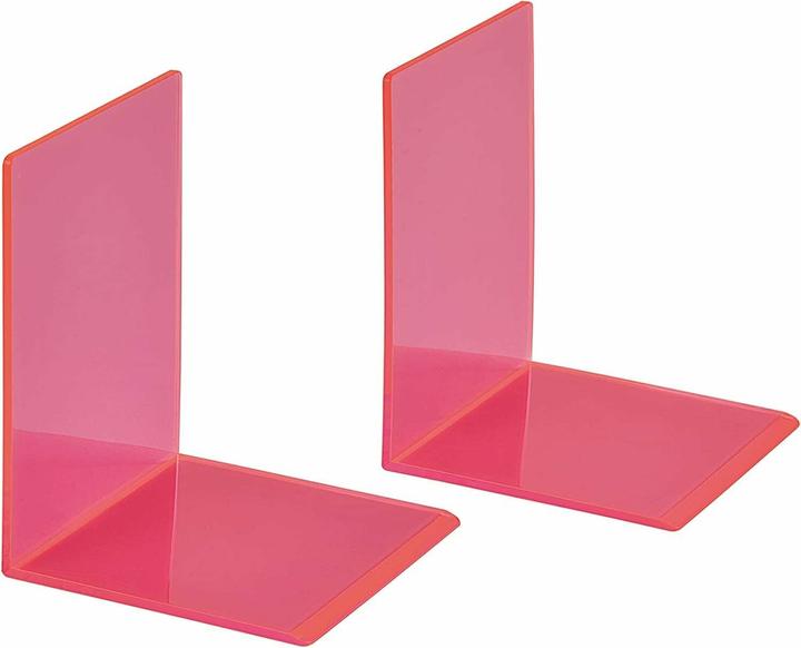 Actual product image Maul Buchstütze 10x10x13cm 3513621 transparent pink 2 Stück