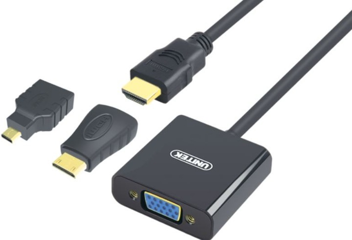 Actual product image Unitek Y-6355 Video Cable Adapter HDMI VGA (VGA, HDMI, 17.70 cm)