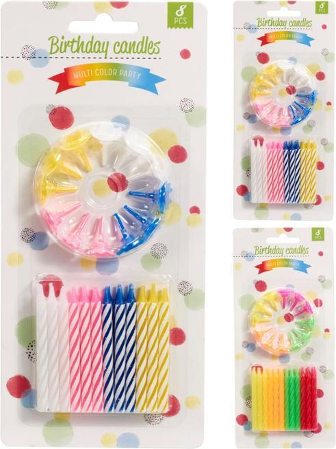 Produktbild Koopman Geburtstagskerzen - inkl. Halter - 1 Set (1 Stk.)