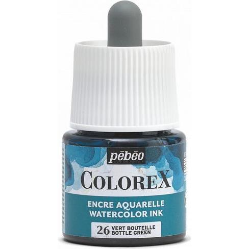 Pebeo, Künstlerfarbe + Bastelfarbe, Colorex Wassertinte (Grüne Flasche, 45 ml)