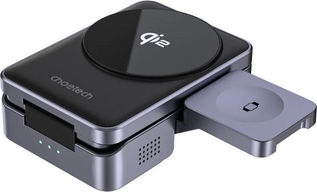 Actual product image Choetech T637-F 3in1 QI2 Magleap Wireless Ladegerät Schwarz
