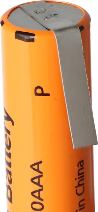 Actual product image Panasonic Sanyo HR-AAAU NiMH rechargeable battery Micro AAA Flat Top with soldering lug in U-shape (AAA, 730 mAh)