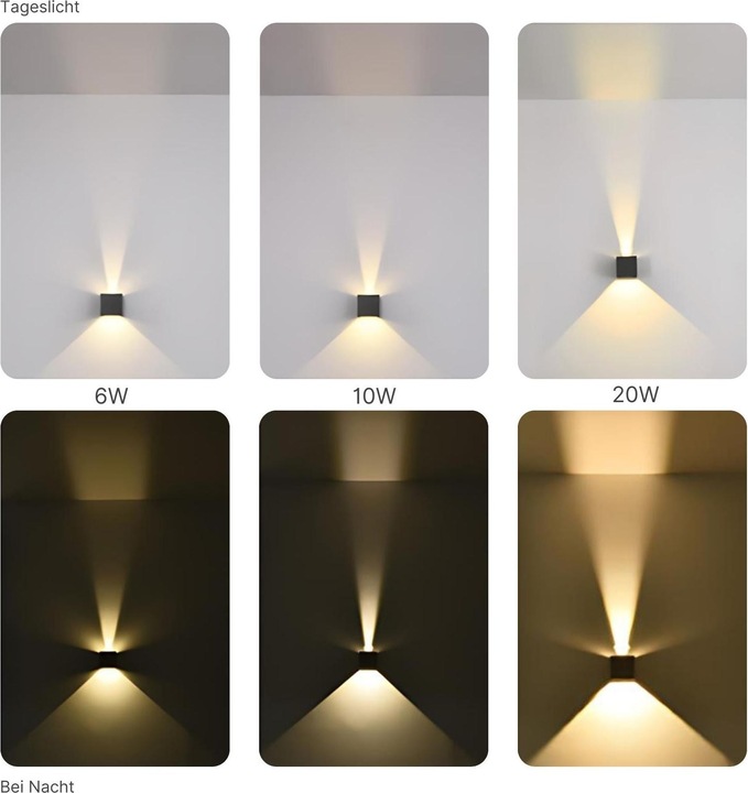 Produktbild Hermex LED-Wandleuchte Wandlampe Up-Down-Wandleuchte Fassadenleuchte Wandstrahler (1000 lm, IP65)