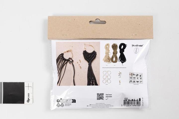 Actual product image Creativ Company Craft set macramé earrings black/olive brown/beige