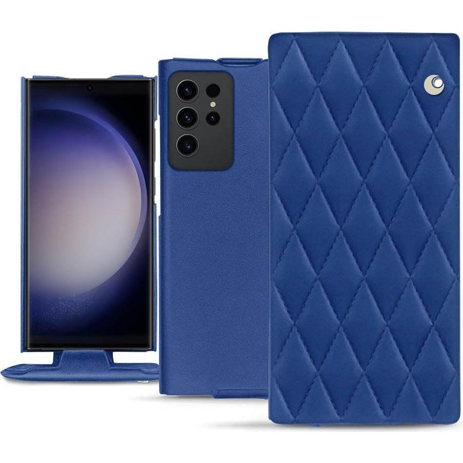 Noreve Lederschutzhülle vertikal (Samsung Galaxy S23 Ultra), Smartphone Hülle, Blau