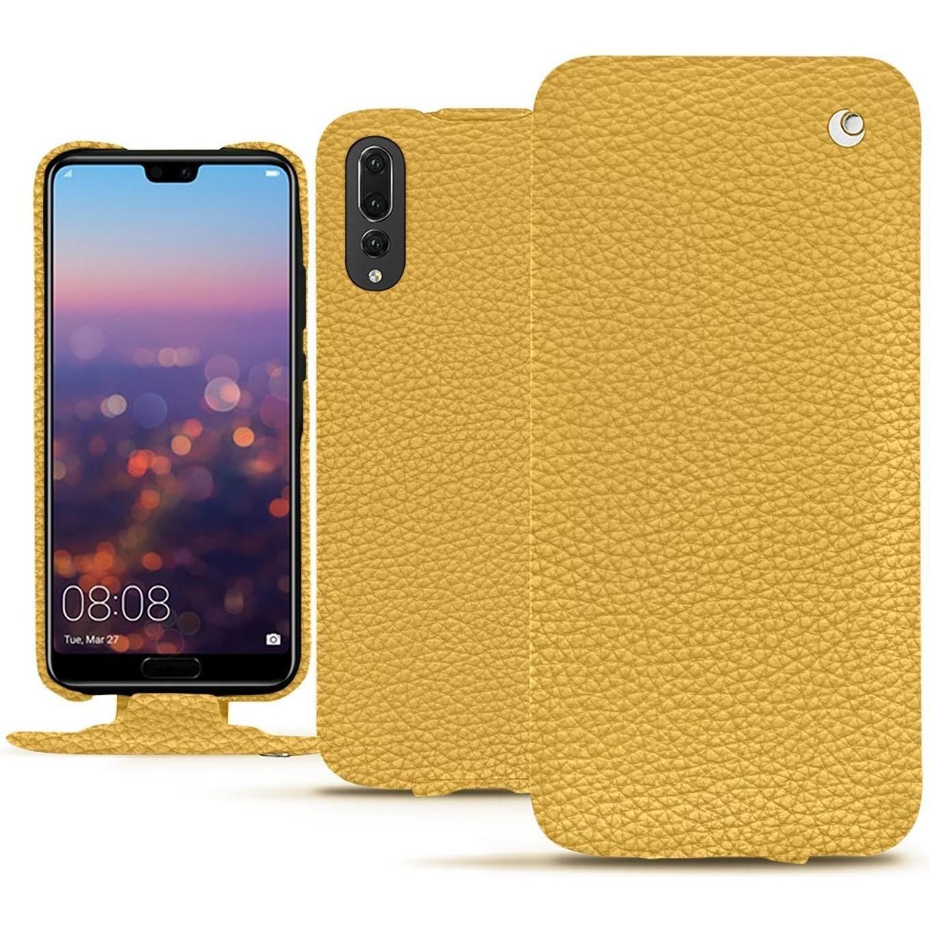 Noreve Lederschutzhülle vertikal (Huawei P20 Pro), Smartphone Hülle, Orange