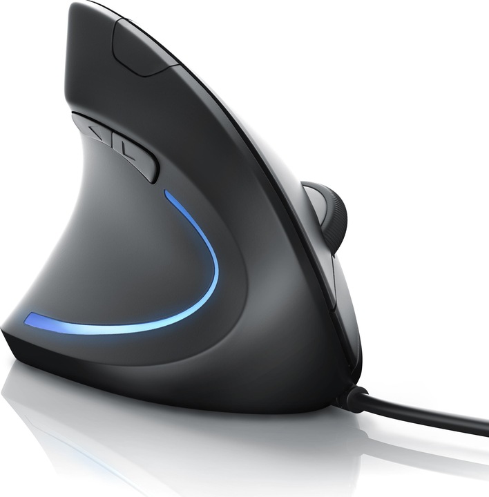 Produktbild CSL ergonomische Maus, kabelgebunden, optische Vertikale Linkshänder Mouse, gegen Mausarm/Tennisarm (Kabelgebunden)