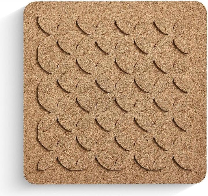 Produktbild Born in Sweden Flora quadratischer Topfuntersetzer aus recyceltem Naturkork