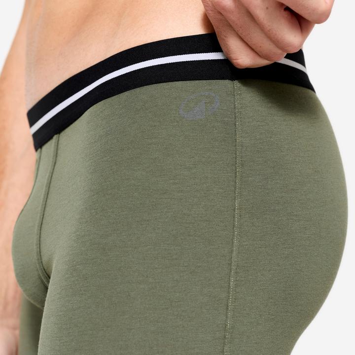 Produktbild Domyos Sport-Boxershorts Herren hoher Baumwollanteil 2er-Pack - grün/grau (XXL, 2er Pack)