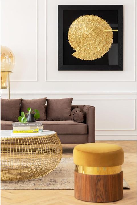 Image du produit Kare Design Table basse Cesta Marble doré Ø100cm (102 x 102 x 42 cm)