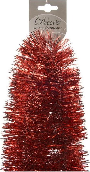 Actual product image Decoris 270cm PVC Shiny Red Christmas Tinsel Garland