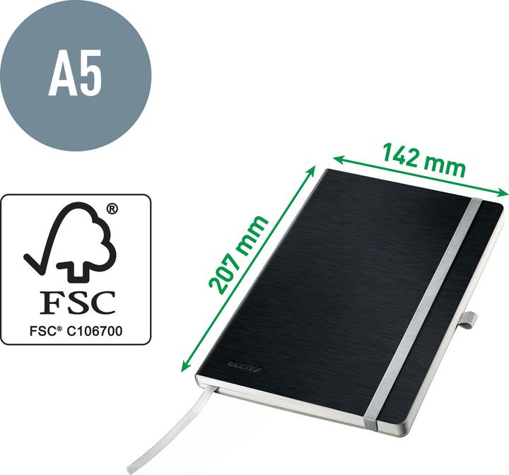 Image du produit Leitz Notizbuch Style (A5, À rayures, Couverture souple)