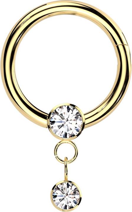 Image du produit Star Piercing Micro anneau segment pliable doré cristal argenté pendentif cristal argenté (sans laiton, Titane)