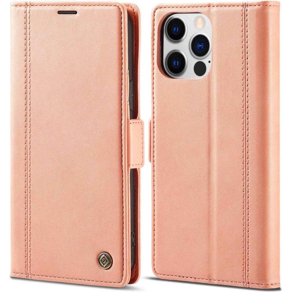 Cover-Discount iPhone 14 Pro - Stand Flip Case Hülle rosa (Apple iPhone 14 Pro), Smartphone Hülle, Rosa