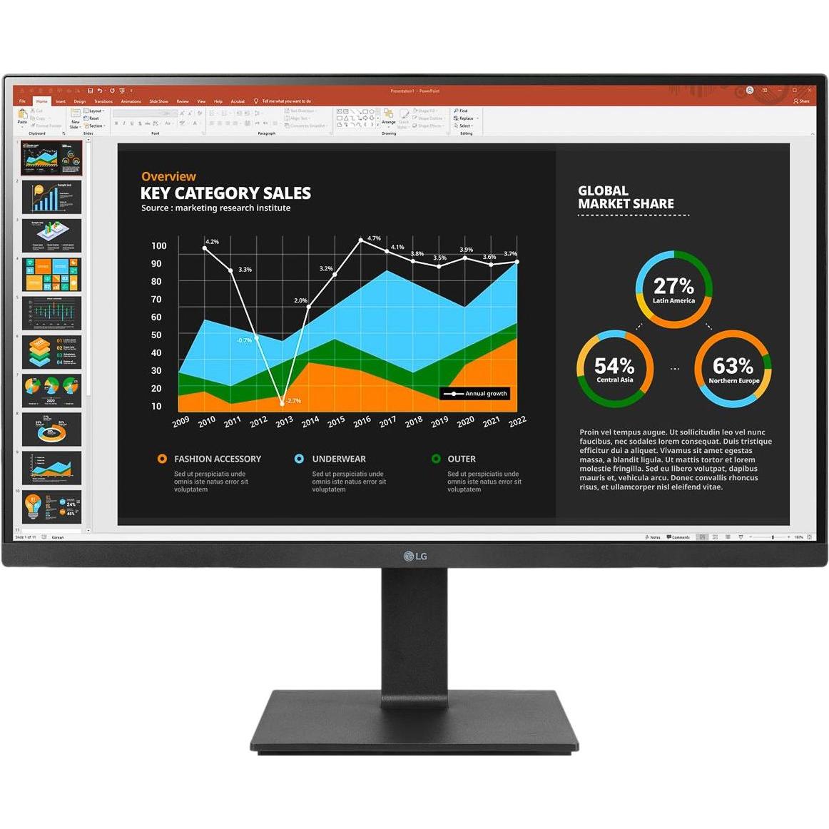 LG 27BQ75QB-B (2560 x 1440 Pixel, 27"), Monitor, Schwarz