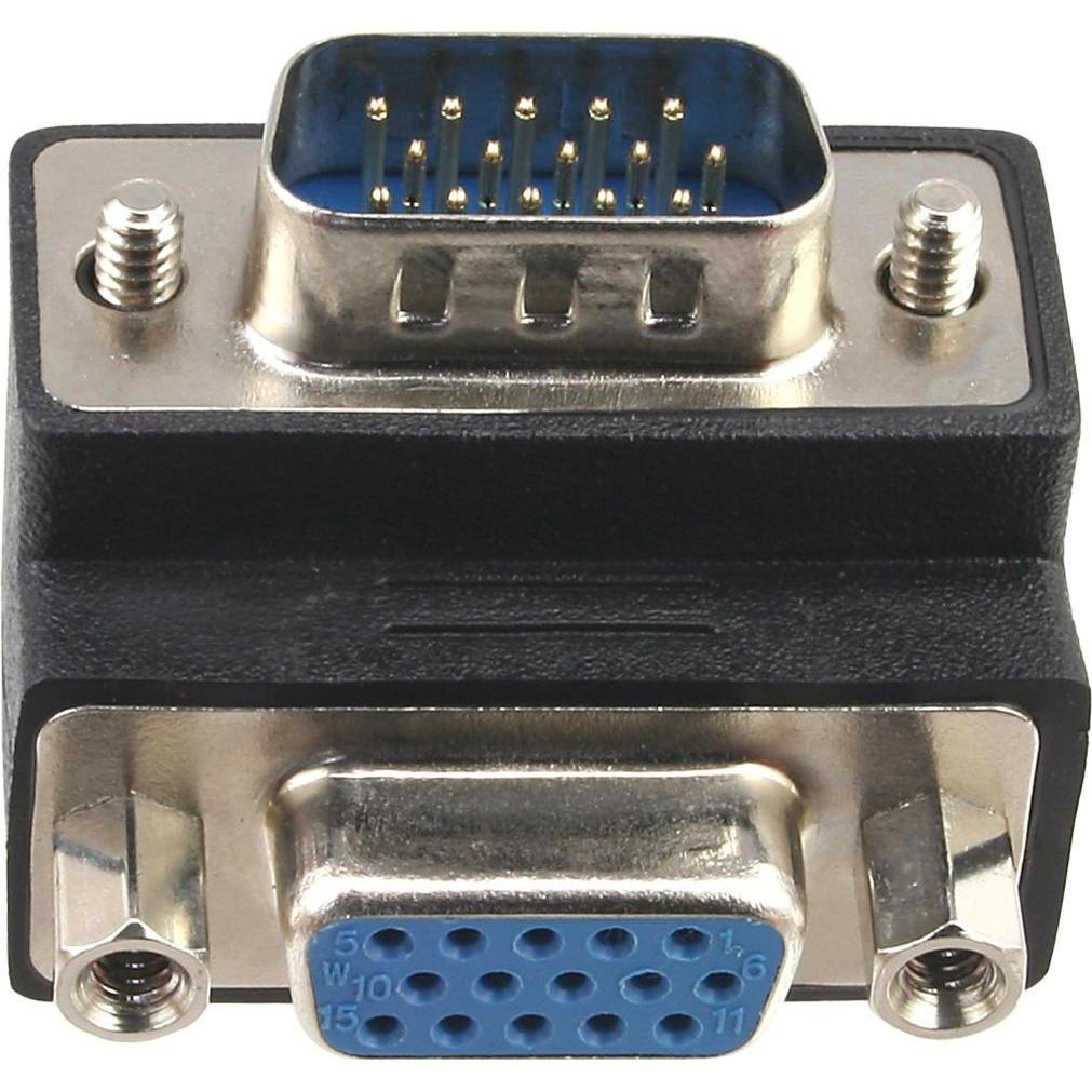 Thumbnail - InLine VGA Adapter 90° Winkel 15pol Stecker/Buchse (VGA), Data + Video Adapter, Schwarz