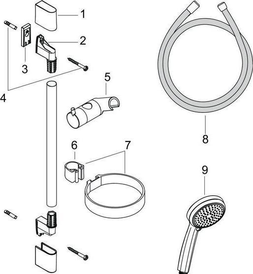 Actual product image hansgrohe Shower set CROMA 100 EcoSm vers. Croma 100 Var hand shower chrome