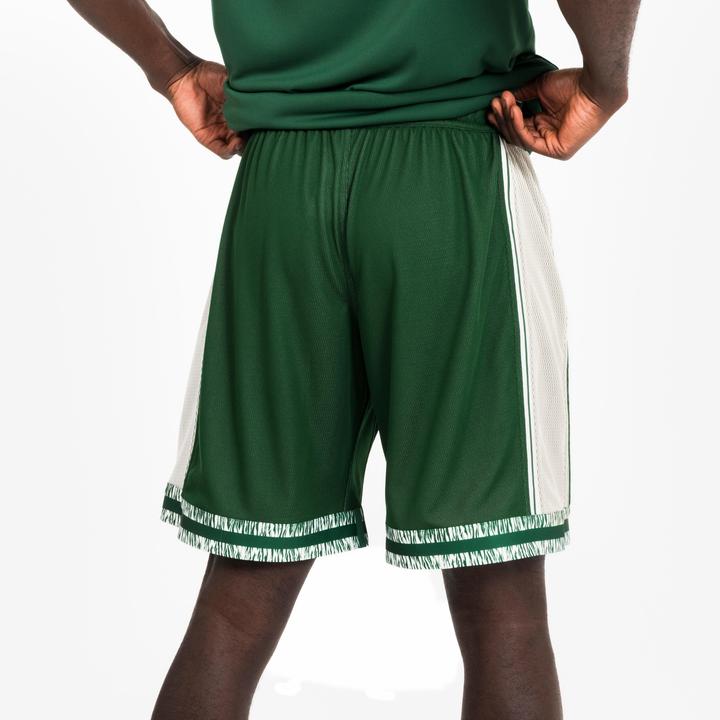 Produktbild Kipsta Damen/Herren Basketball Shorts wendbar - SH500 beige/grün (L)