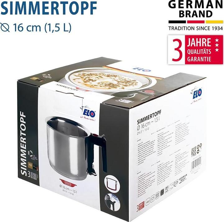 Actual product image ELO Stahlwaren Simmerpots (Saucepan, Stainless steel, 16 x 16 cm)