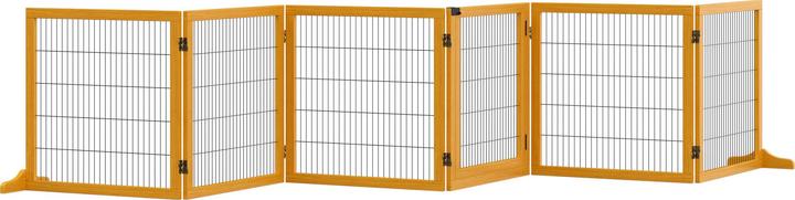 PawHut Absperrgitter Kiefernholz, Stahl Gelb