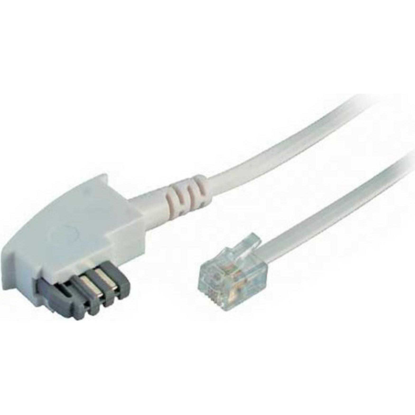 Shiverpeaks S/CONN maximum connectivity Telefonanschlusskabel-TAE N-Stecker auf Westernstecker 6/4, weiß, 10,0m, Telefon...