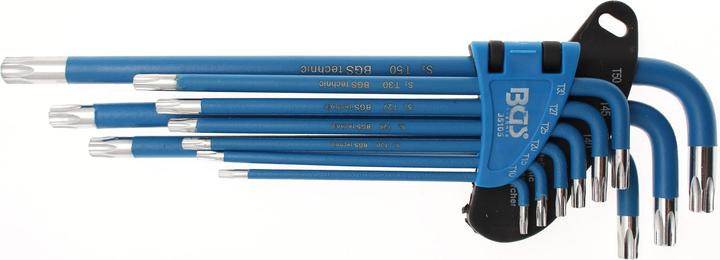 Produktbild BGS Winkelschlüssel-Satz T-Profil (für Torx) / T-Profil (für Torx) mit Bohrung T10 - T50 9-tlg. (T-profil)