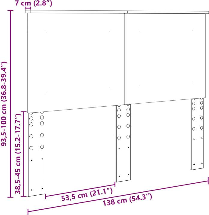 Actual product image vidaXL Modernes Kopfteil (138 x 7 x 100 cm)