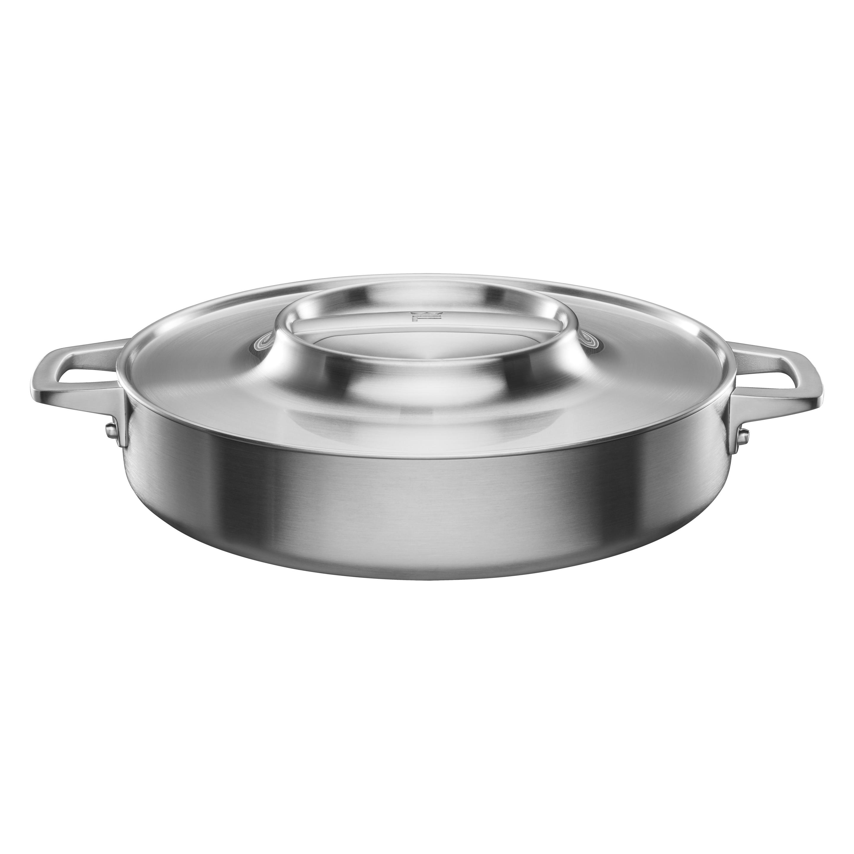 Fiskars Norden Stalen Cocotte, 28cm, Revêtue, Pan + Steelpan, Zilver