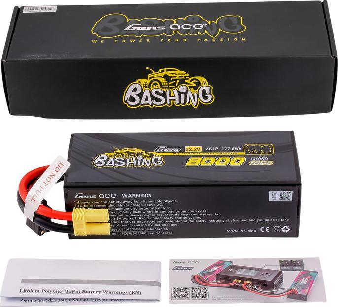 Produktbild Gens Ace RC-Akku 8000 mAh 22.2 V 100C 6S1P EC5 GT Bashing (22.20 V, 8000 mAh)