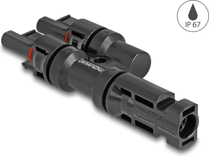 Produktbild Delock DL4 Solar Konnektor 1x Stecker zu 2x Buchse, IP67 (Solarstecker)