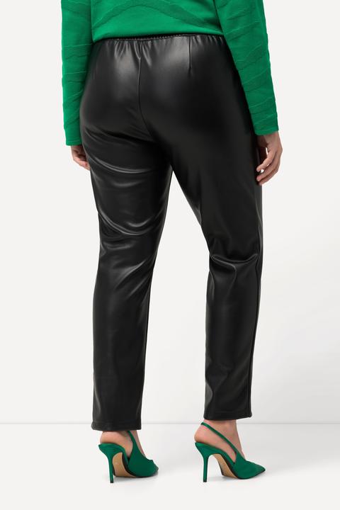Produktbild Ulla Popken 7/8-Hose, Lederoptik, Biesen, Elastikbund (48)