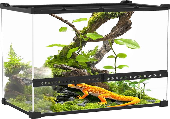 Image du produit PawHut Terrarium Hartglas, Stahl Schwarz