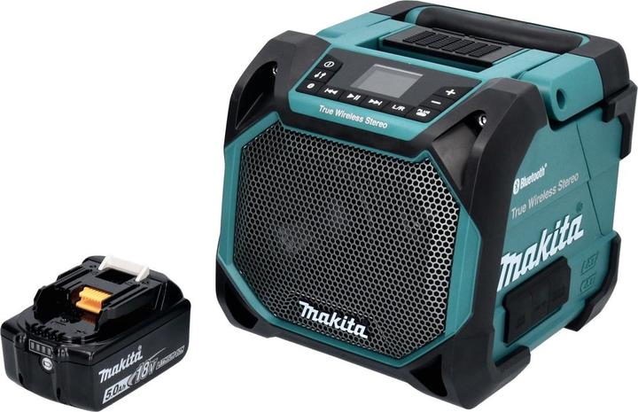 Produktbild Makita DMR 203 T1 Bluetooth Lautsprecher 12 V 18 V IP64 + 1x Akku 5,0 Ah - ohne Ladegerät