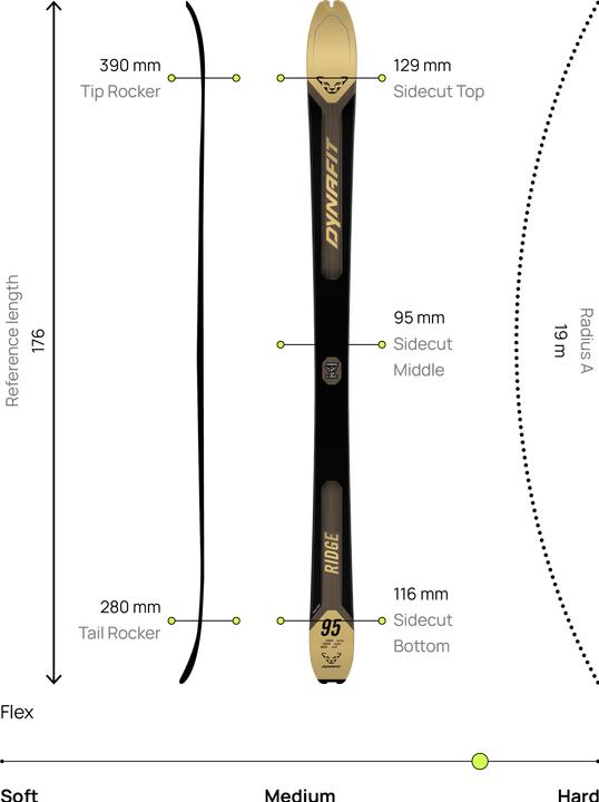 Actual product image Dynafit Ridge 95 Ski (184 cm, Without binding)