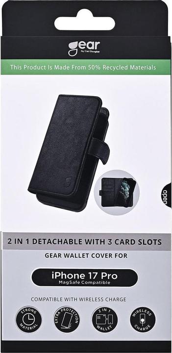 Productafbeelding Samsonite GEAR 2in1 3 card Recycled MagSerie iPhone 17 Pro Black (Apple iPhone 17 Pro)