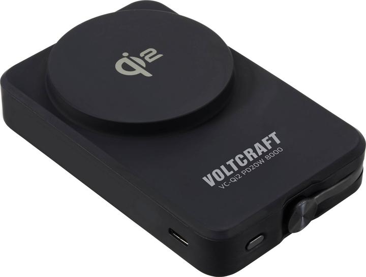 Produktbild Voltcraft VC-Qi2 PD20W 8000 Powerbank 8000 mAh Fast Charge LiPo Schwarz Statusa (8000 mAh, 20 W, 29.60 Wh)