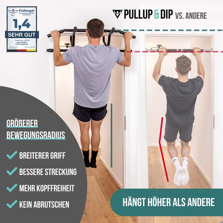 Produktbild Pullup & Dip Tür Klimmzugstange + Dip Stange Bundle