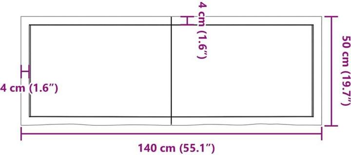 Produktbild vidaXL Tischplatte (140 x 50 cm)