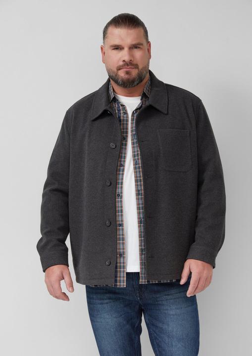 Produktbild S.Oliver Outdoor-Jacke Gefüttertes Overshirt in Woll-Optik mit Eingrifftaschen (4XL)