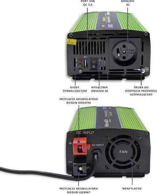 Produktbild Qoltec 51941 Reiner Sinus-Wechselrichter-Monolith