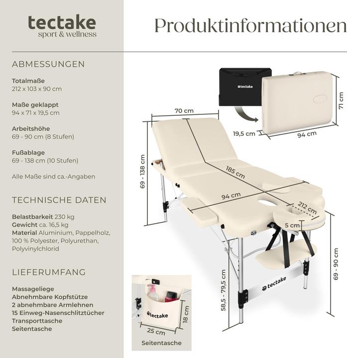 Produktbild tectake Massageliege