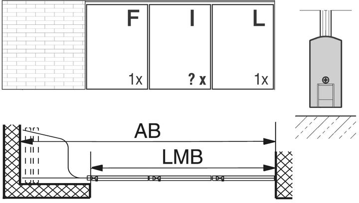 Actual product image HAWA Sliding wall fittings -Aperto 60/GL