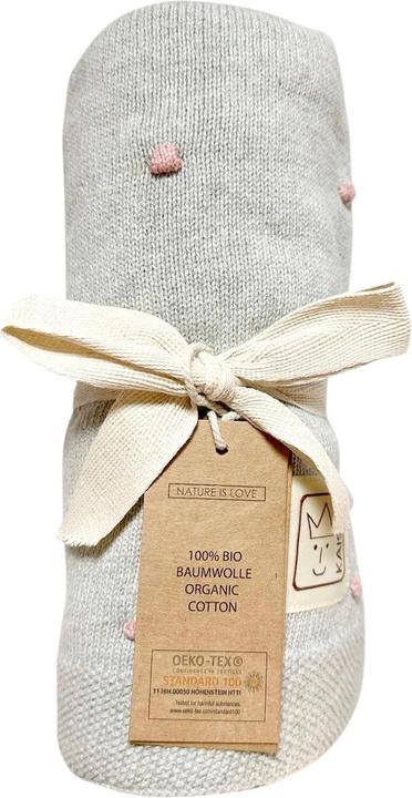 Actual product image Kaiser Baby Baby blanket Knots light grey/knots rose 80 x 100 cm (80 x 100 cm)